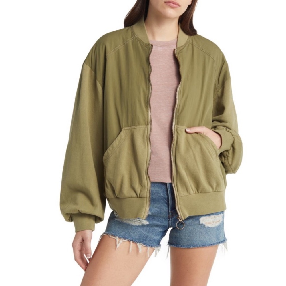 Free People Karma Cotton Bomber Jacket